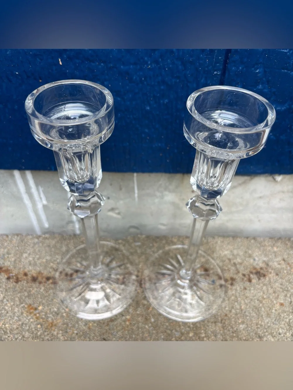 Vintage Rogaska Crystal Richmond Candlestick Holders - Pair of 2 - Flawless